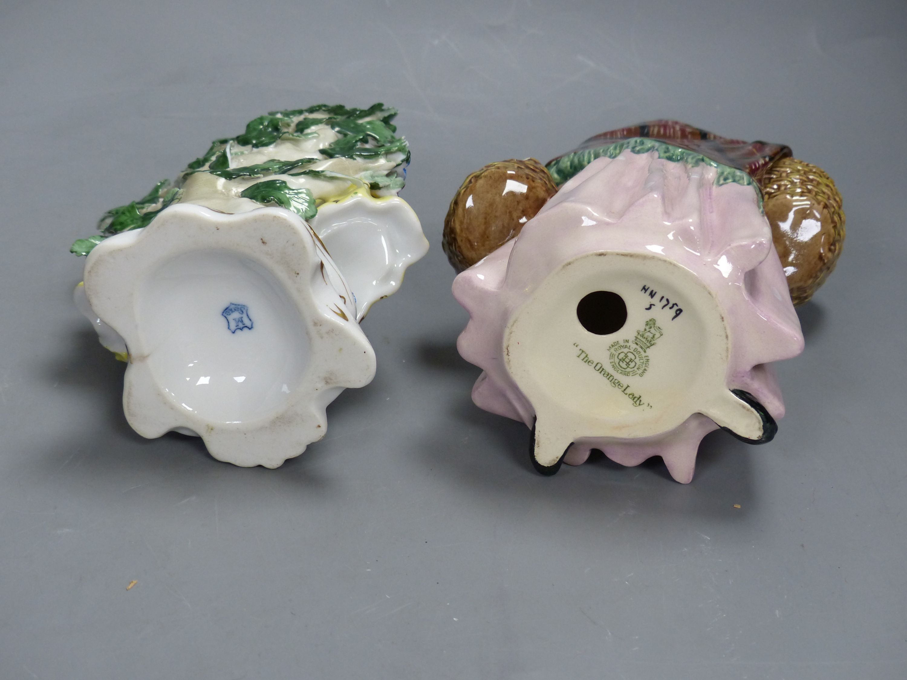 A Continental blue and white nodding figure of a Chinese man, two other figures and three other items